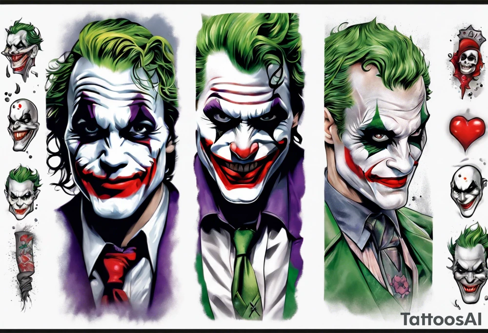 joker arm sleeve tattoo idea