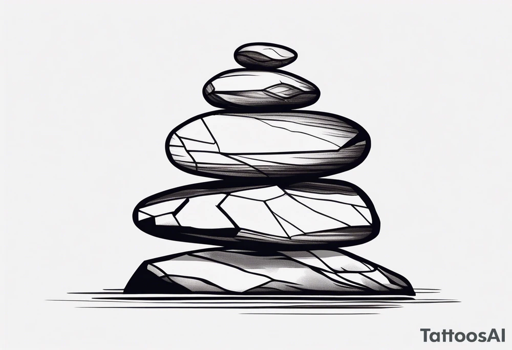 A stack of rocks balancing on top of each other tattoo idea