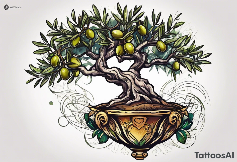 olive tree tattoo idea