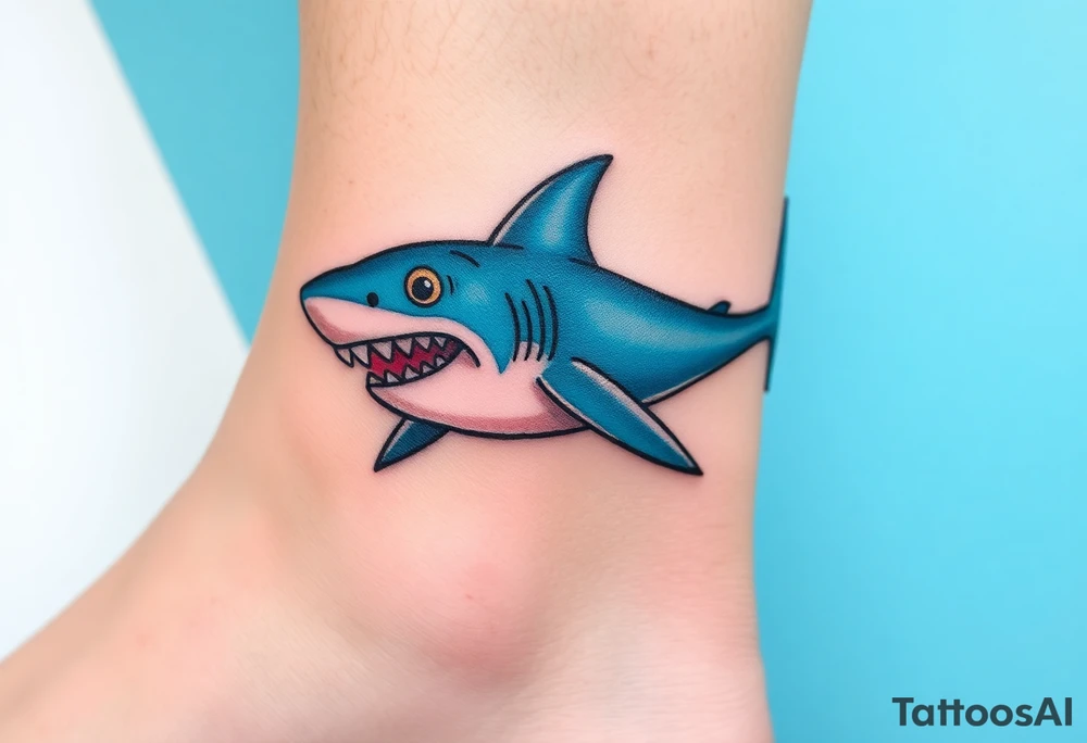 Trippy shark tattoo idea