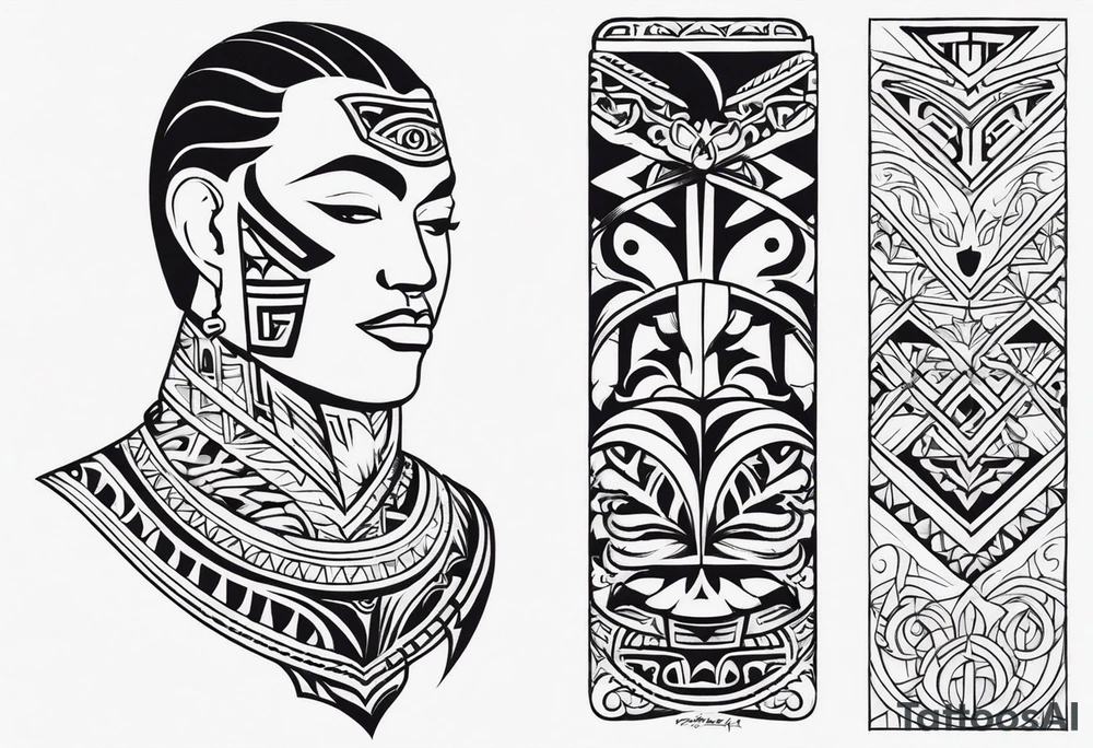 Polynesian neck to chin tattoo tattoo idea