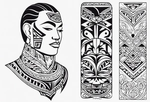 Polynesian neck to chin tattoo tattoo idea