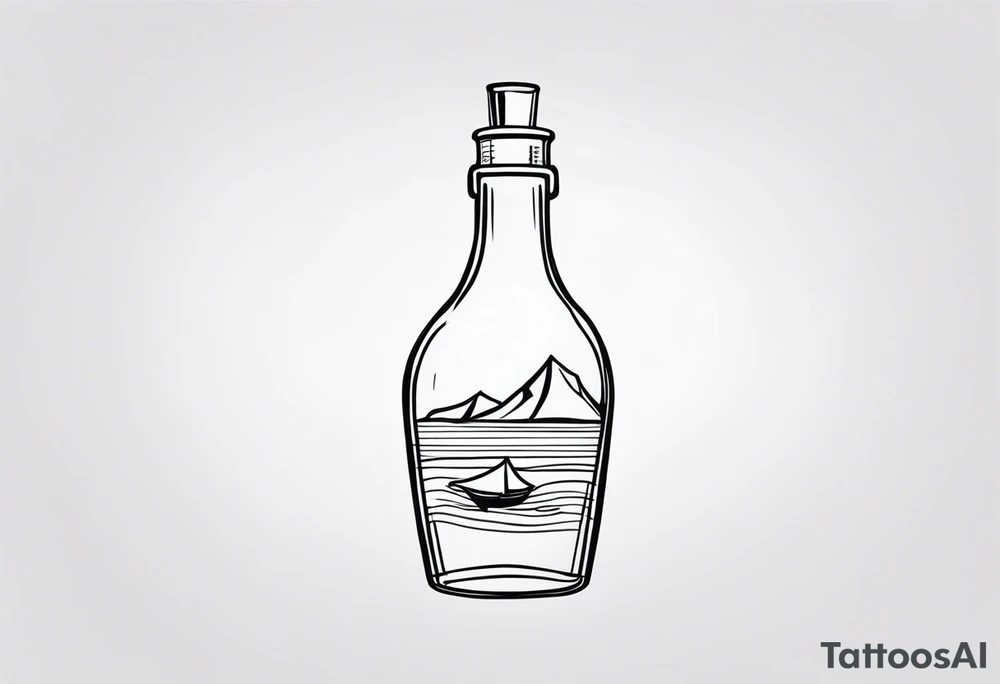 message in the bottle tattoo idea