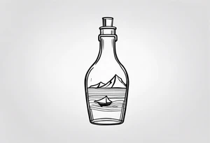 message in the bottle tattoo idea