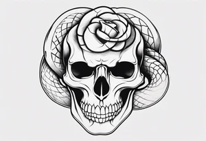 Snake on skull head tattoo idea