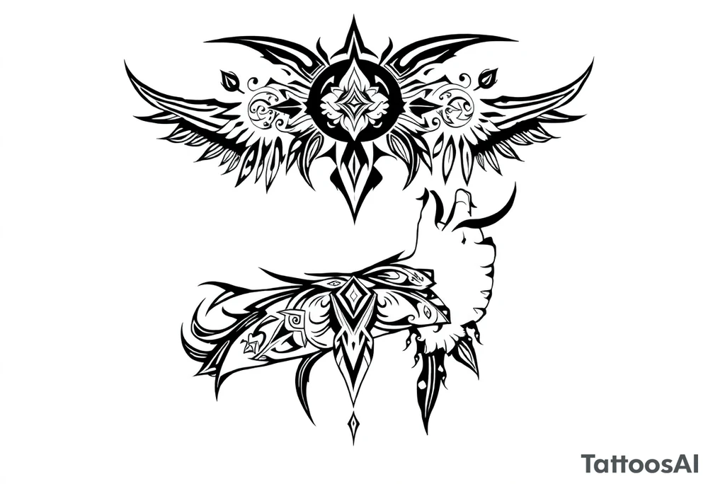 bold line dark witchstyle tattoo idea