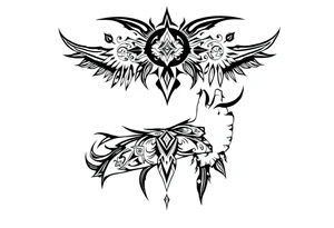 bold line dark witchstyle tattoo idea