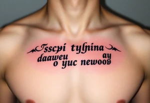 Inscription in Russian in Chthonic style
"Всё хуйня давай по новой" tattoo idea