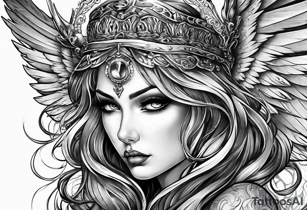 devilish angel tattoo idea