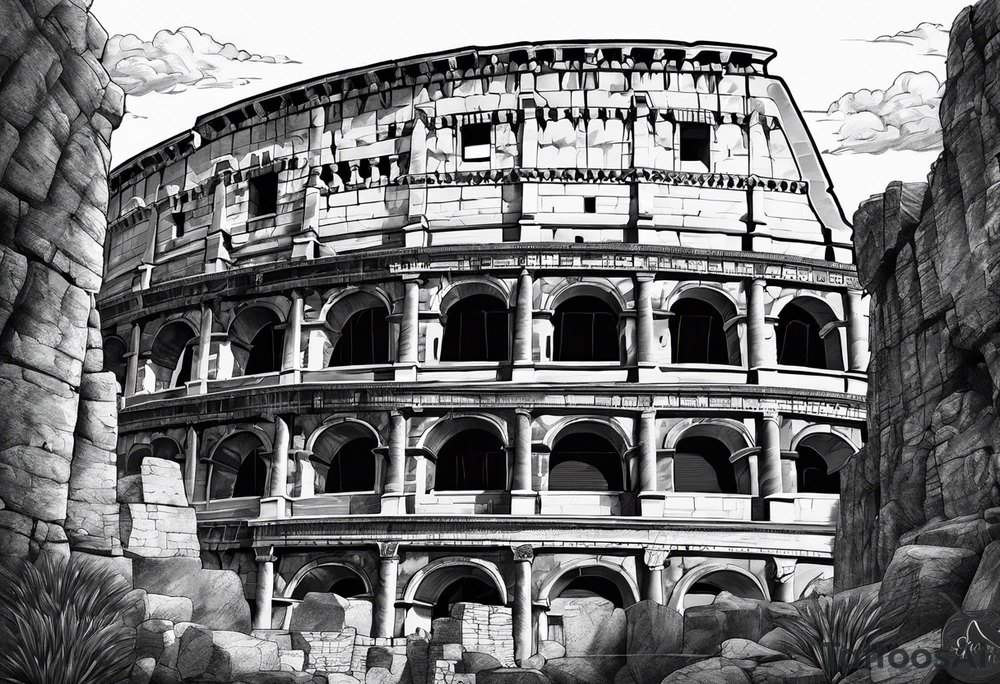 Julius Caesar and Roman colosseum tattoo idea