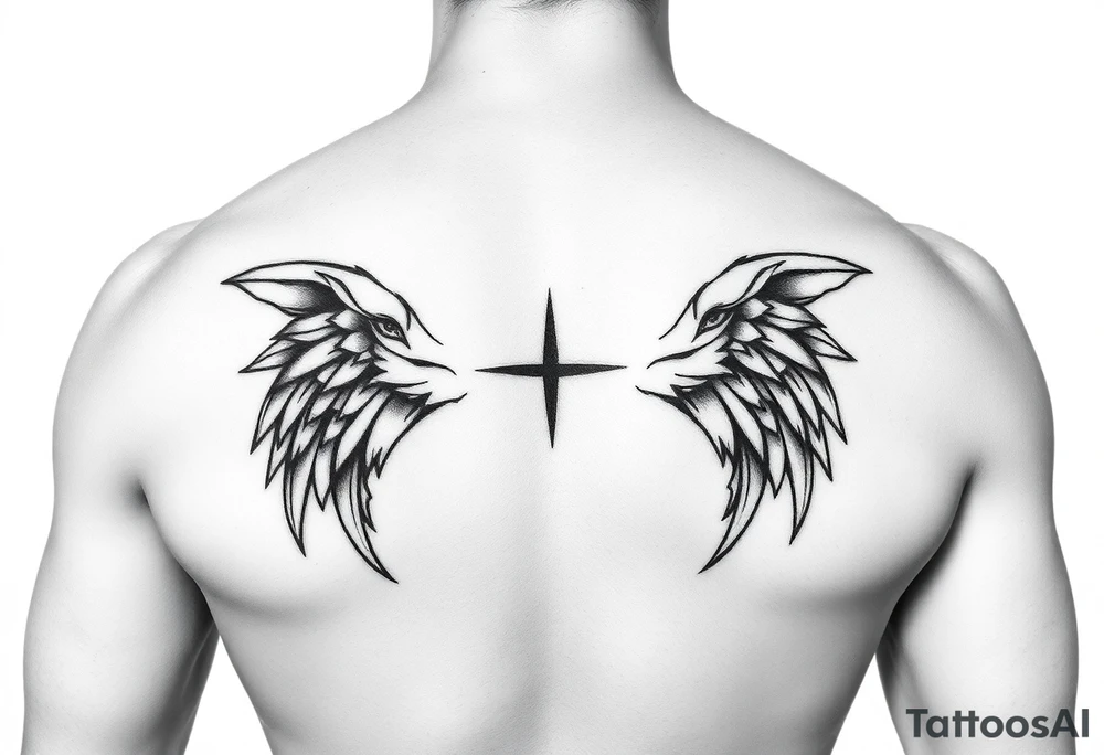 Два маленьких сокола вместе tattoo idea