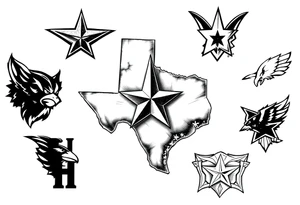 Combine all athletics Houston team logos into one nice one giant Texas tattoo idea