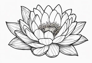 Larkspur and water lily bouquet tattoo idea
