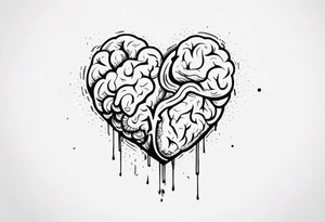 Brain, heart sign, love, heart break makes you strong, worth it, pain makes you stronger, strength with small aspects of plane, travel, passion, growth, family inside the heart tattoo idea