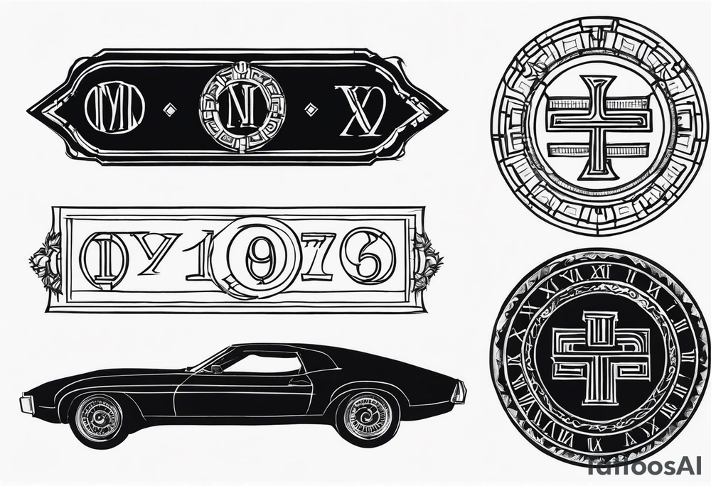 roman numeral January 1 1975 and February 4 969 tattoo idea