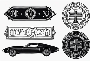 roman numeral January 1 1975 and February 4 969 tattoo idea