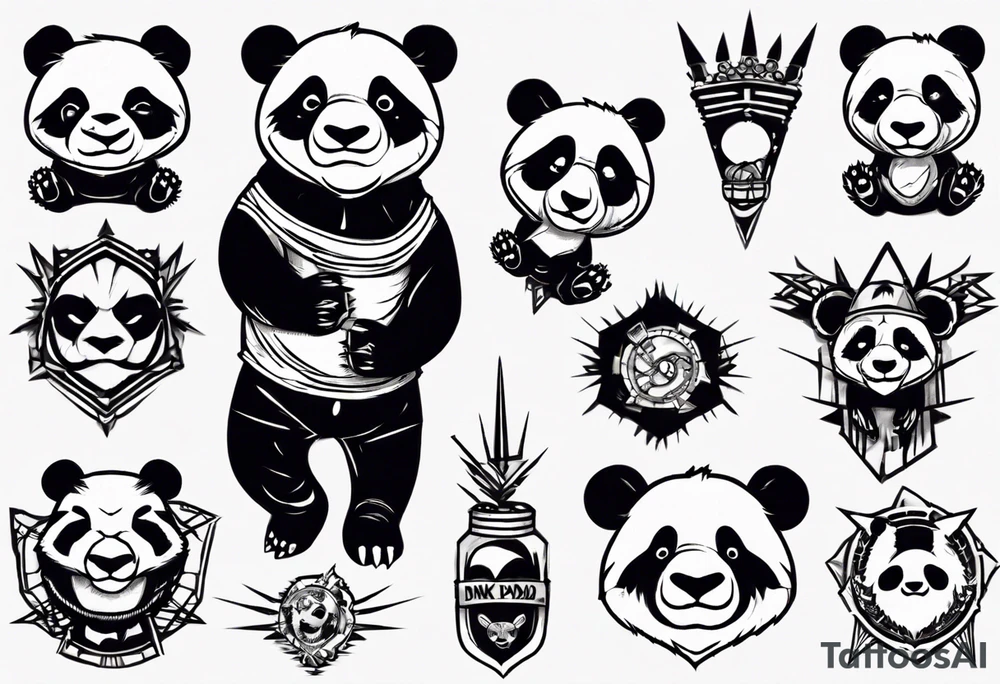Punk Rock Panda tattoo idea