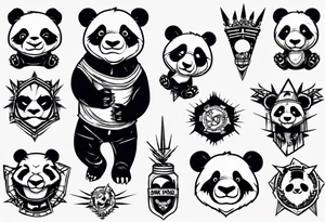 Punk Rock Panda tattoo idea