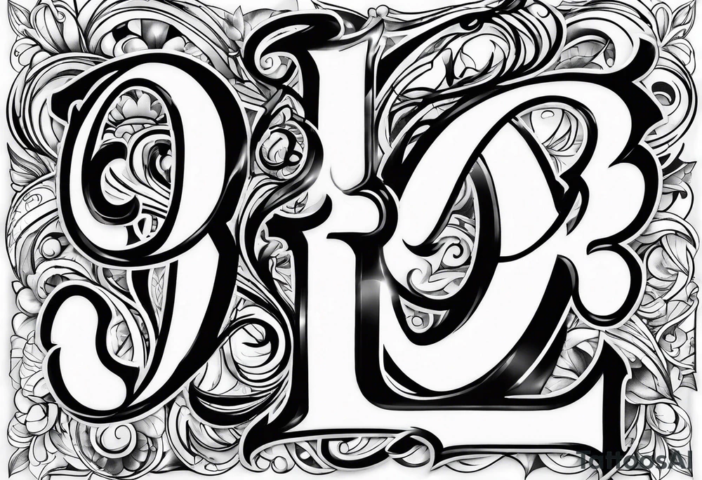 Letters D and B mix tattoo idea