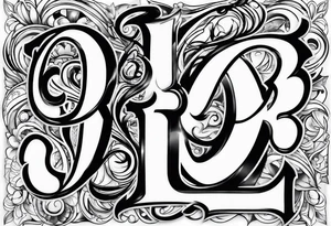 Letters D and B mix tattoo idea
