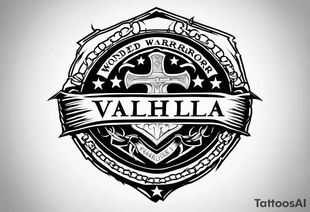 Wounded warrior valhalla shield barb wire tattoo idea