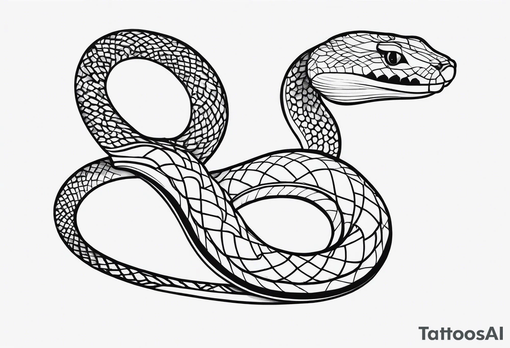 cut snake tattoo idea