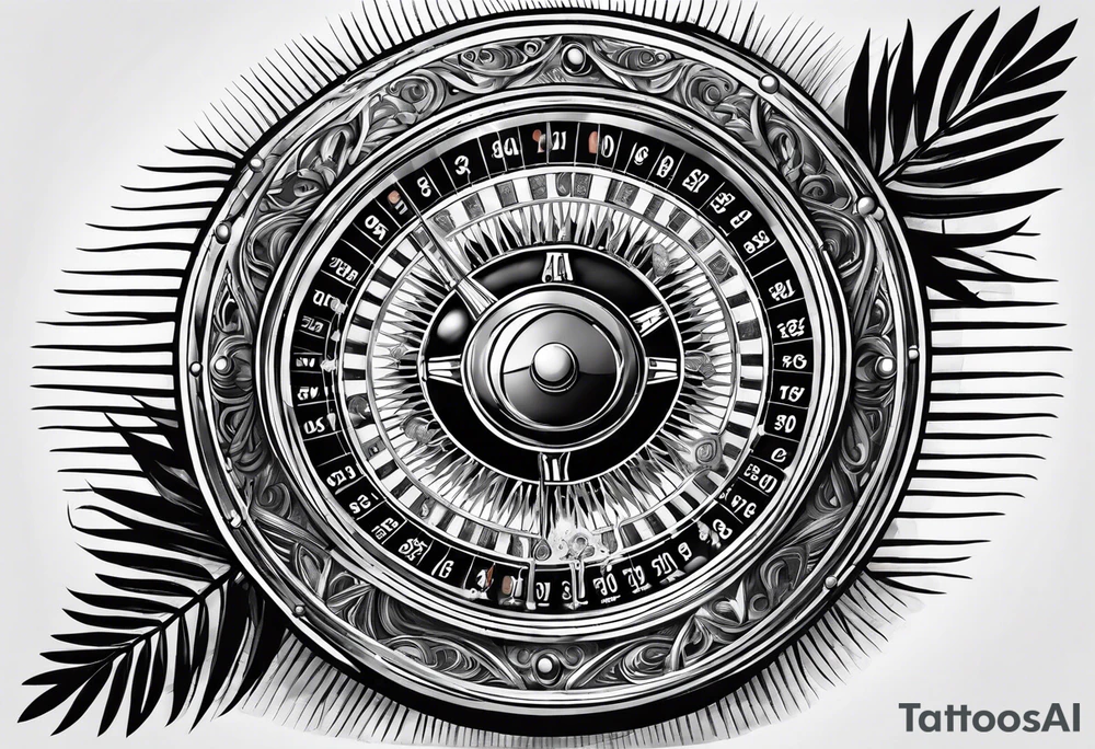 Roulette casino palmier soleil tattoo idea