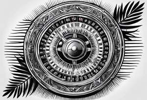Roulette casino palmier soleil tattoo idea