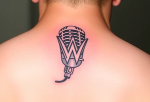 WWE style microphone tattoo idea