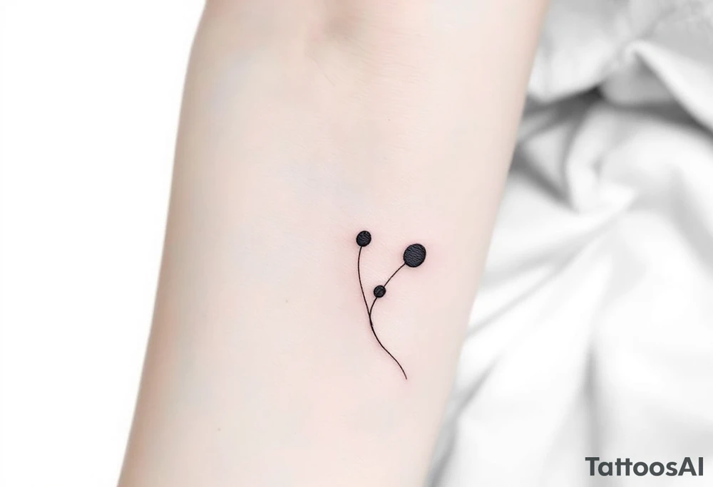 Three charcoal black dots tattoo idea