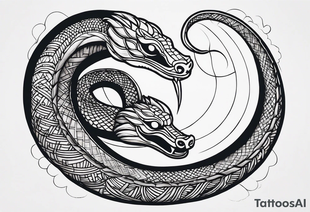 Cobra enrolada na lua tattoo idea