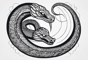 Cobra enrolada na lua tattoo idea