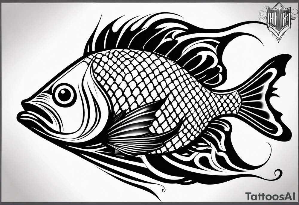 Pinstripe fish tattoo idea