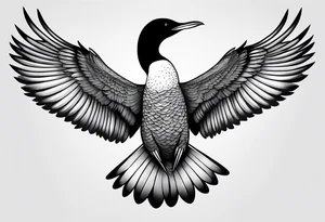 Loon wings spread tattoo idea