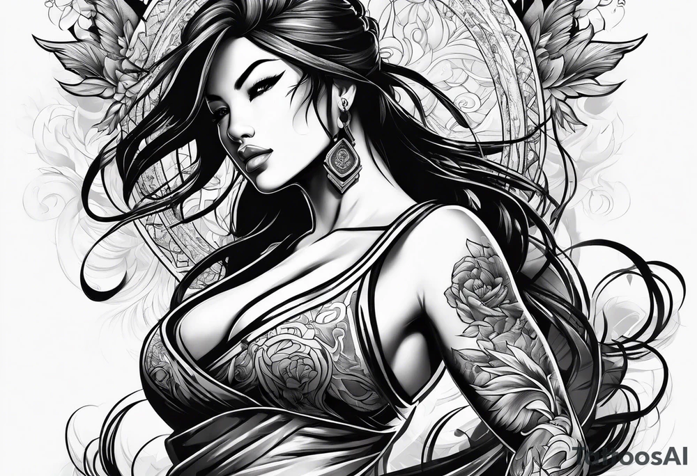 Female martial artist tattoo idea