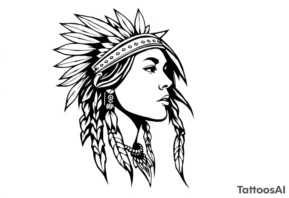 Native American female tattoo idea