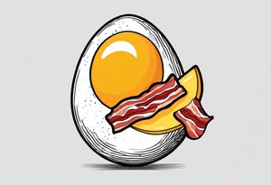 Egg with bacon tattoo idea