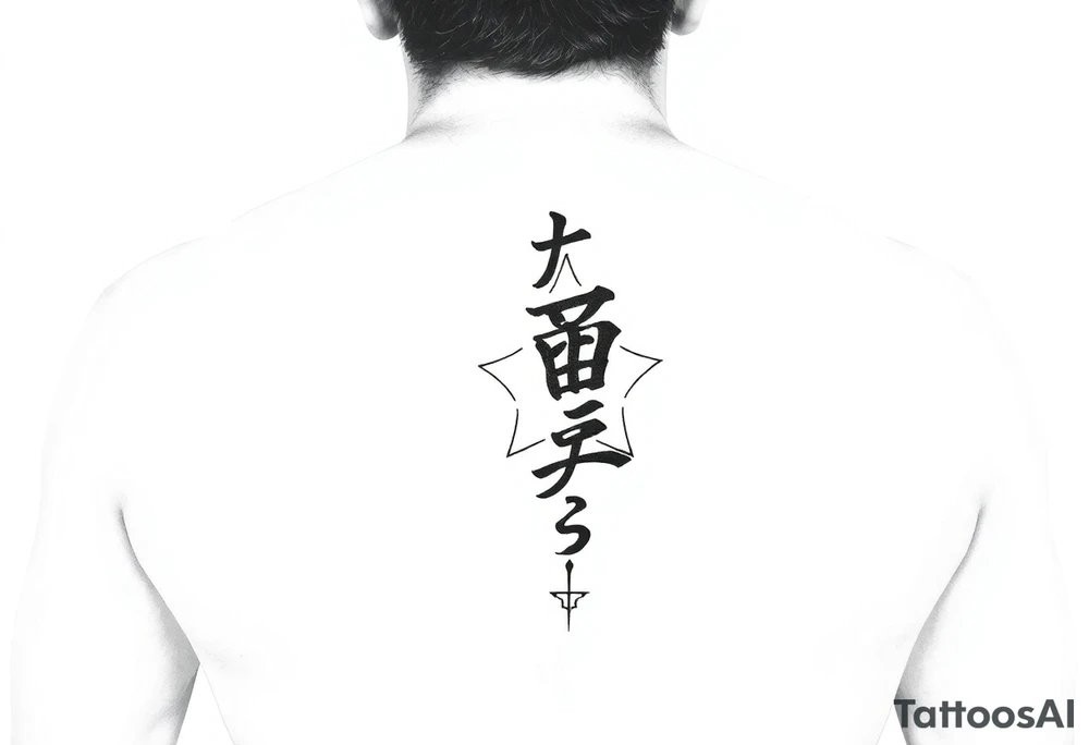 Fred in katakana with a star around it vertically on my side tattoo idea