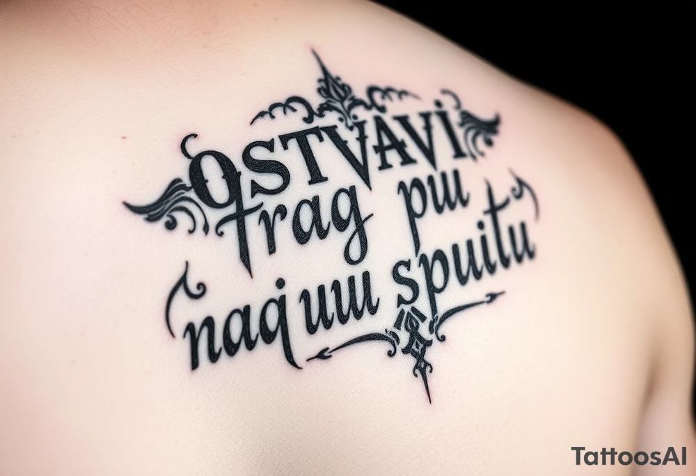 Make an arm tattoos with and or representing the words ostavi trag na putu svom tattoo idea
