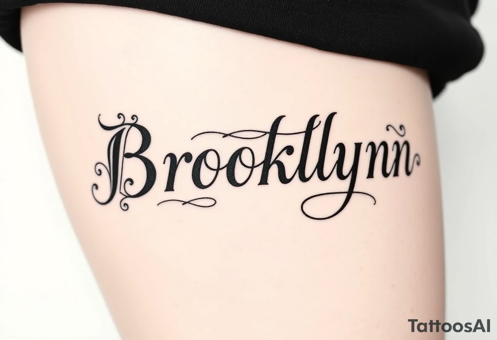 My daughter's name, Brooklynn, in Old English font tattoo idea
