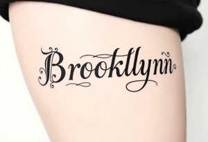 My daughter's name, Brooklynn, in Old English font tattoo idea
