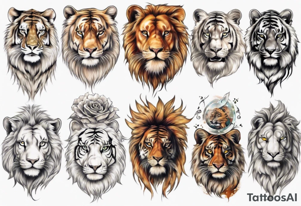 half lion half tiger tattoo idea