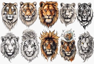 half lion half tiger tattoo idea