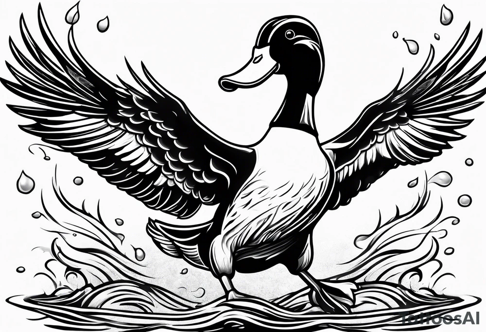 The university of Oregon duck mascot puddles tattoo idea