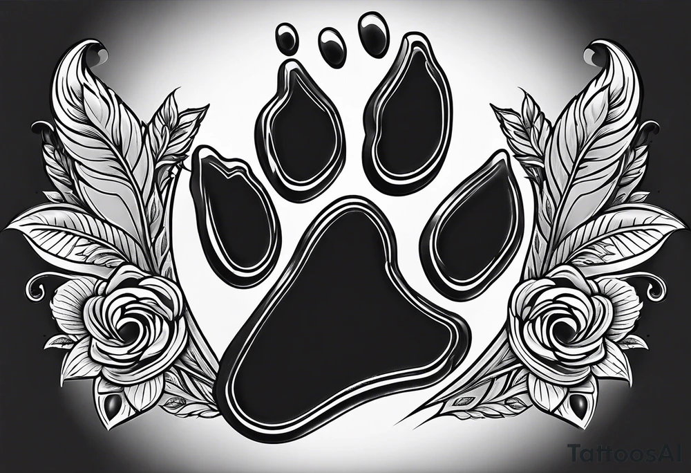 dog paw tattoo idea
