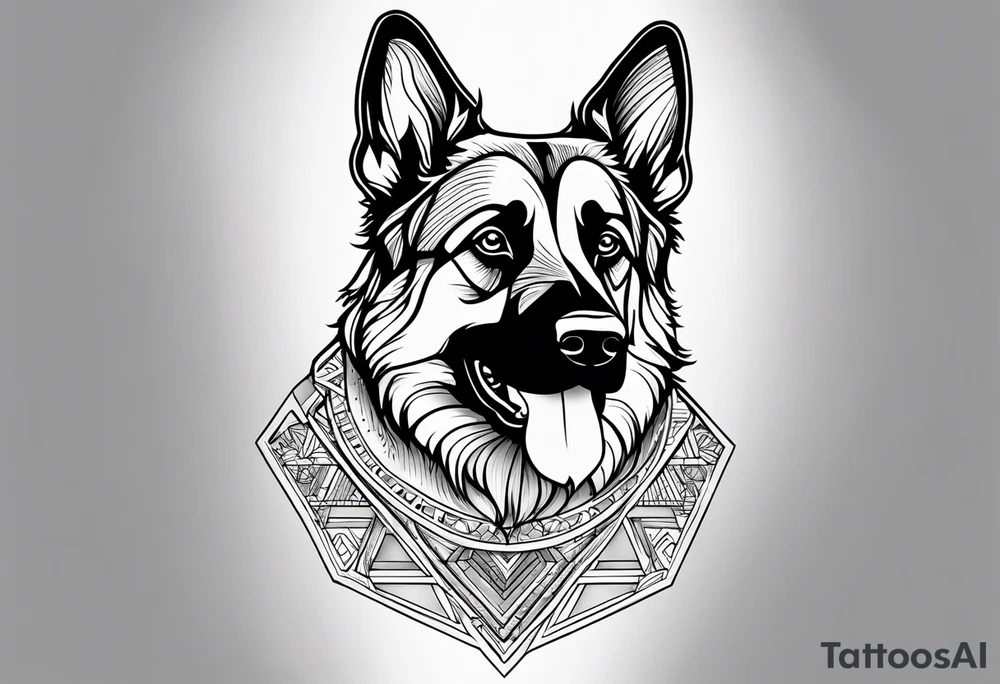 German shepherd dog tattoo idea