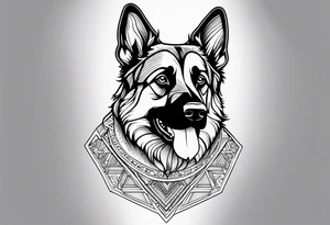 German shepherd dog tattoo idea