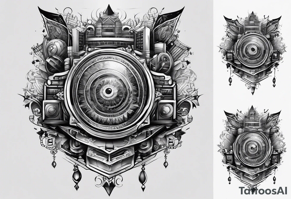 sleeve tattoo design describing a computer part tattoo idea