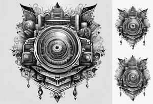 sleeve tattoo design describing a computer part tattoo idea