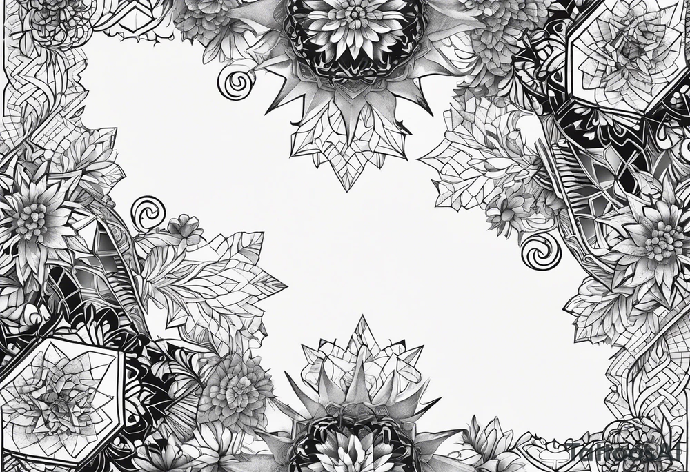 Repeating ice crystal pattern tattoo idea